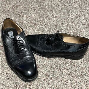 Stanley blacker handmade in Italy Black Leather tie up Oxfords